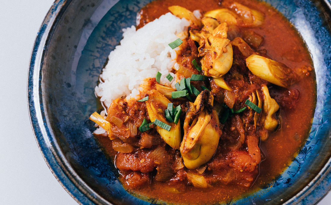 SN2でつくる「牡蠣トマトカレー」
