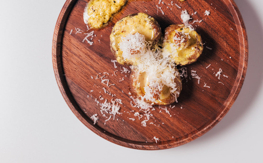 チーズソースを絡めた「しいたけ」ソテー