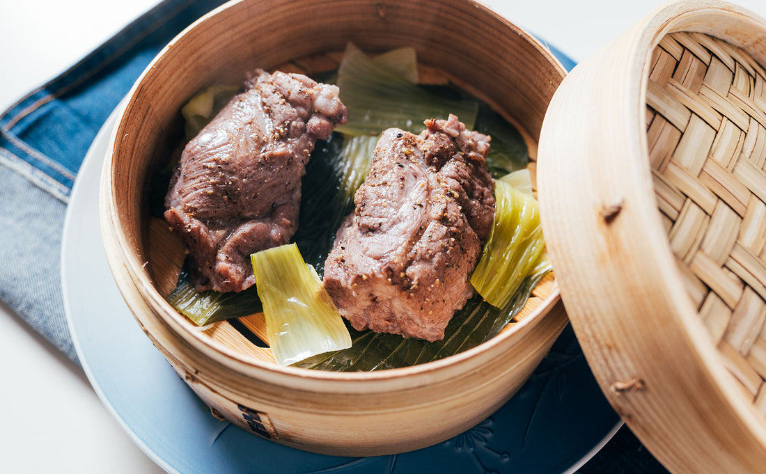 蒸籠(セイロ)でつくる蒸し塩豚