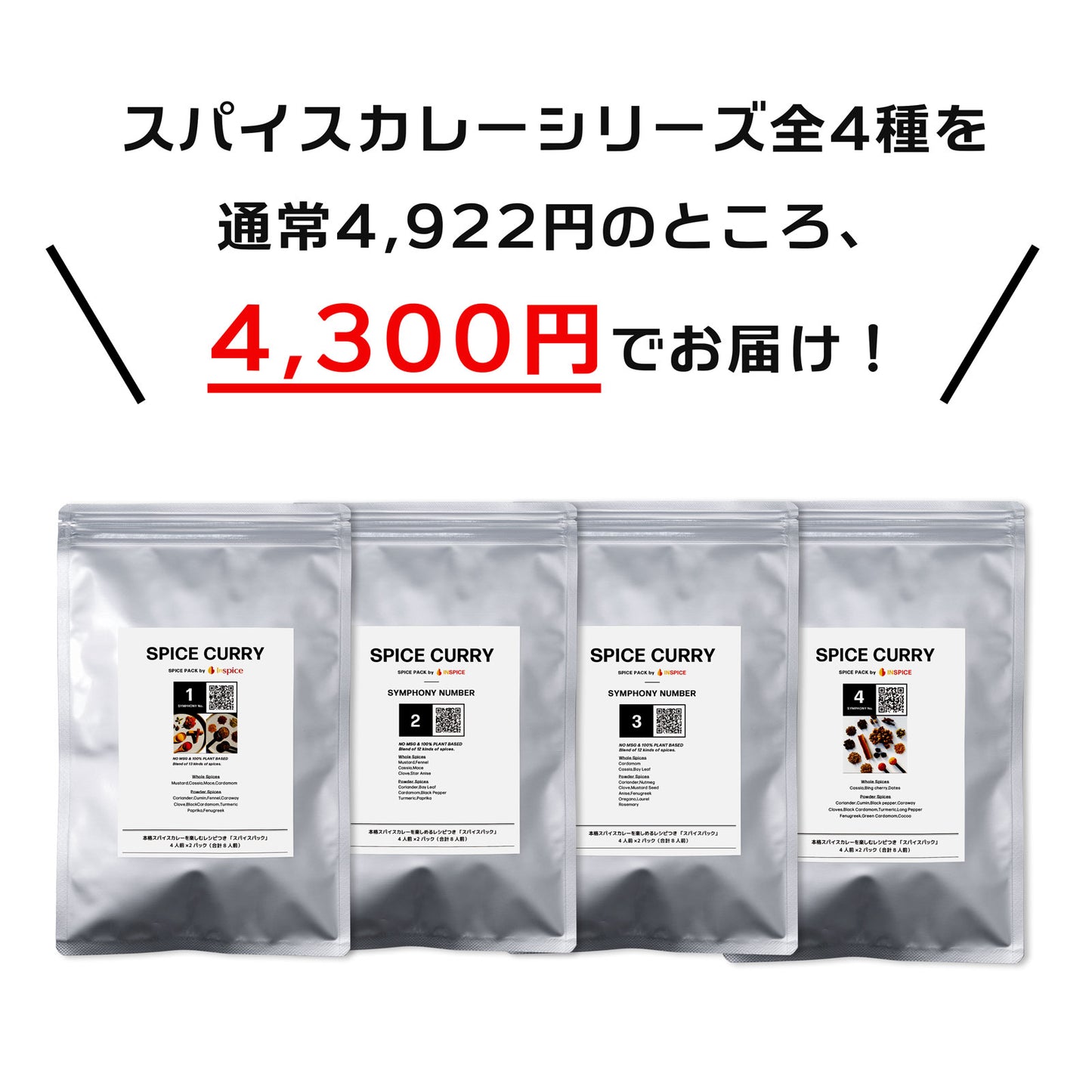 スパイスカレー シリーズ「4種/お得セット」